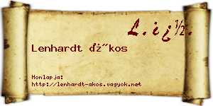 Lenhardt Ákos névjegykártya